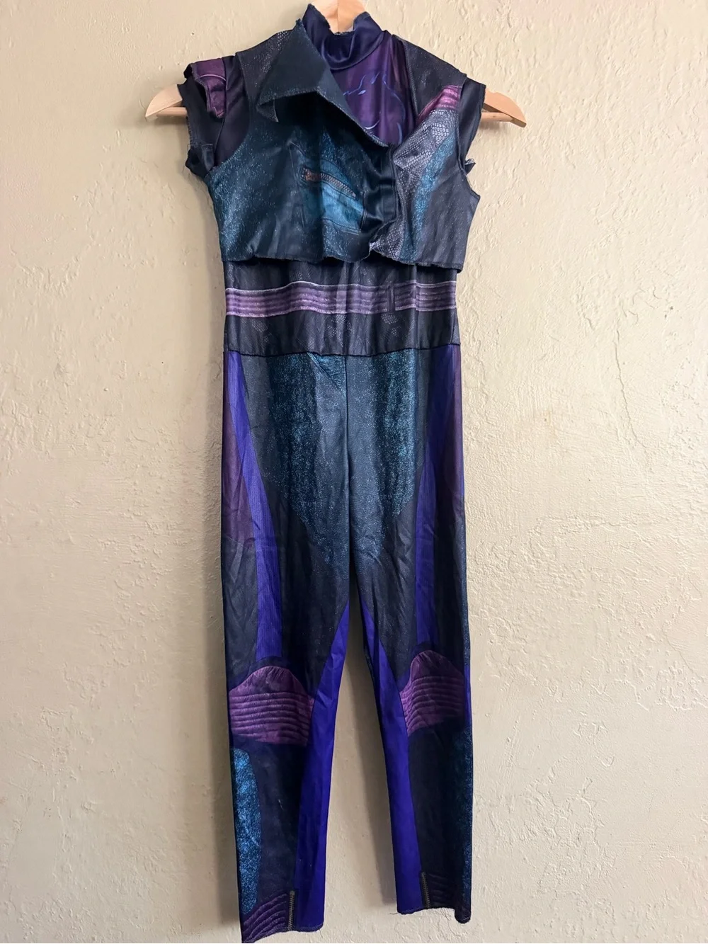 Disney Purple and Black Metallic-Look Sleeveless Jumpsuit Costume